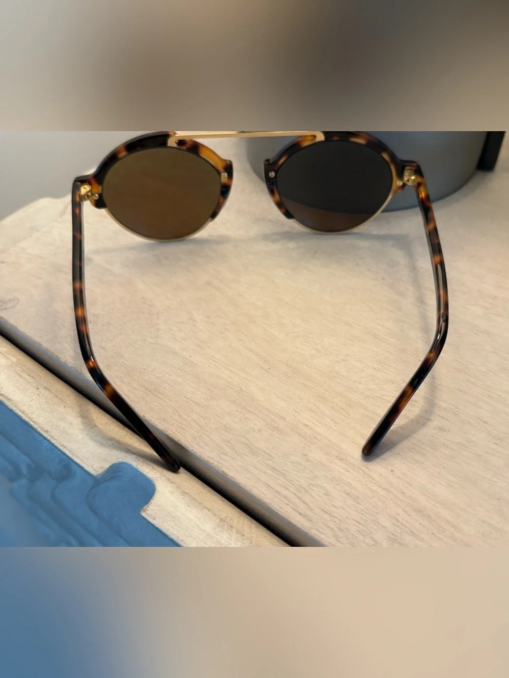 Illesteva Milan III Blue Mirrored Lens Sunglasses with Tortoiseshell Frame
